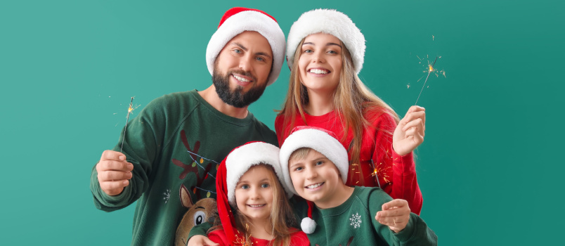 Family celebrating Christmas