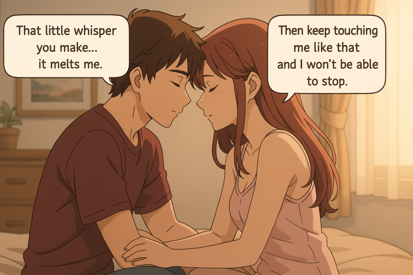 Dim Bedroom, Silhouettes Against Window Light