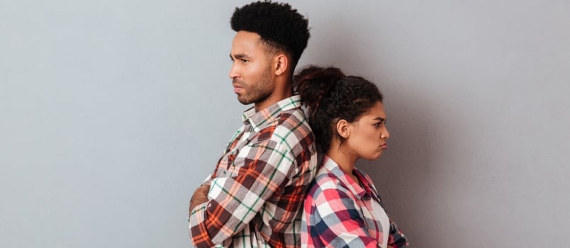 Man and woman mad at each other