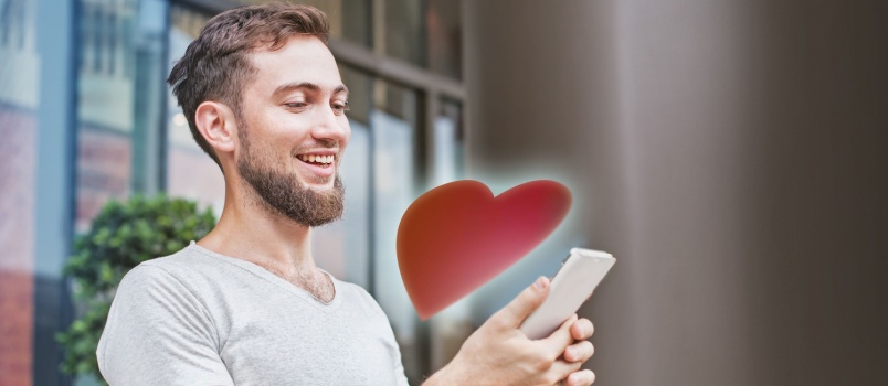 Man using smartphone