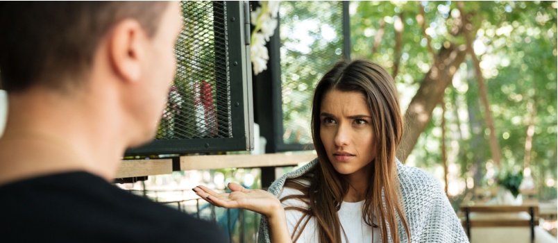 Confused young woman