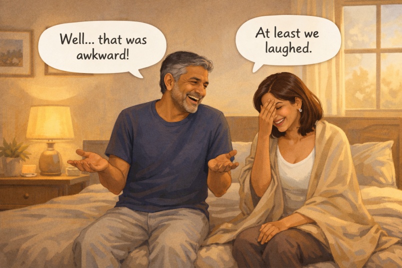 Playful couple laughing