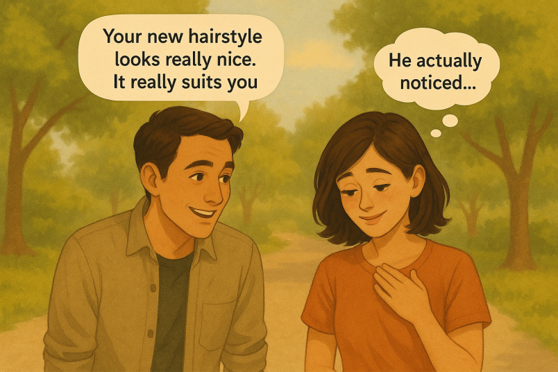 Sweet compliment reaction