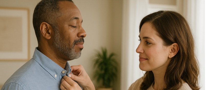 Young couple having loving moment