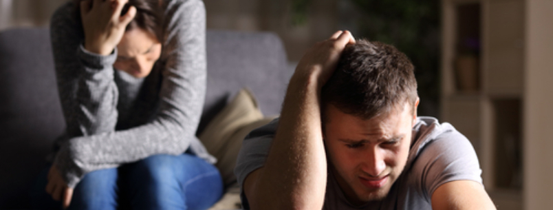 man and woman stressed