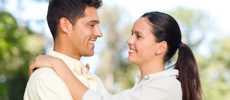 Lovely Couple in the Park During the Summer