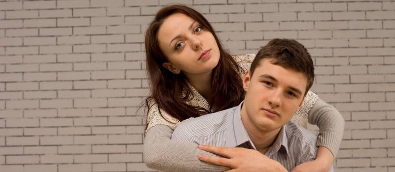 Young couple embracing each other