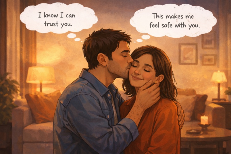 Trusting couple moment