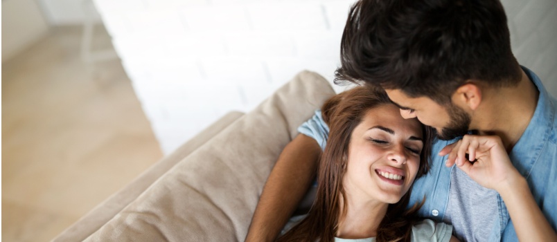 Young couple having romantic moment