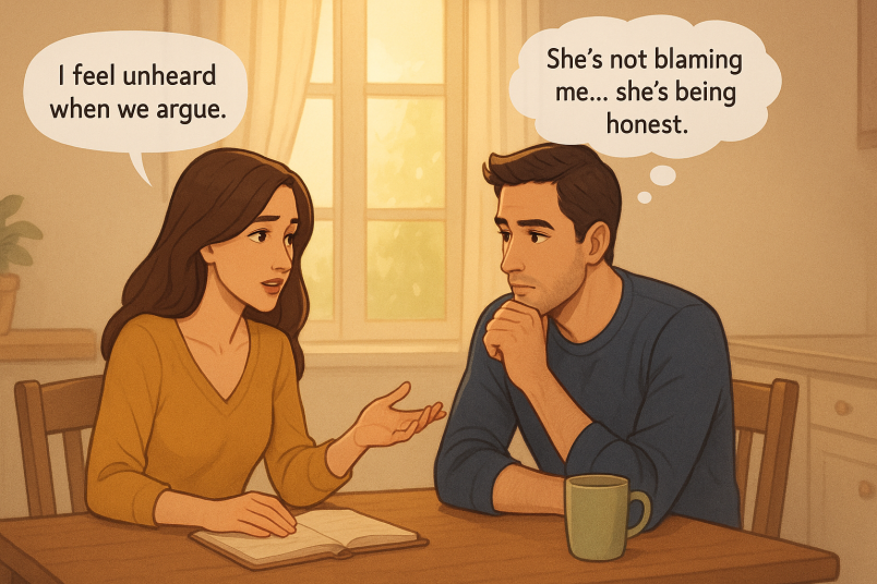 Couple communicating calmly