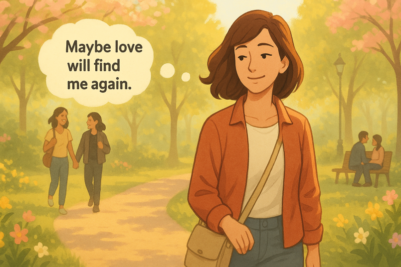 Hopeful walk in park