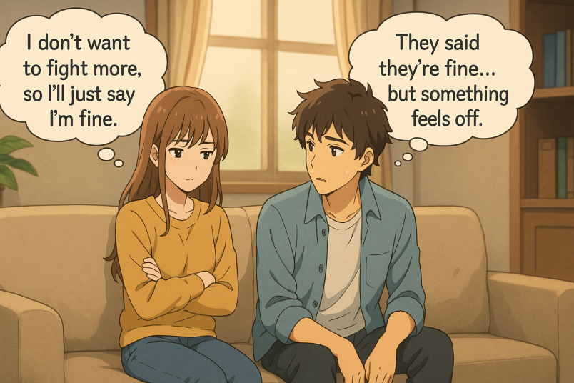 Saying “I’m fine” while feeling deeply hurt
