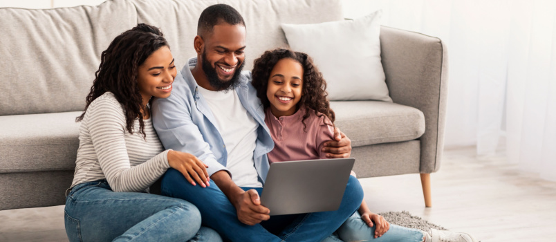 Happy family spending quality time