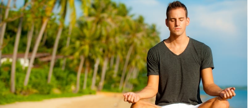 Young man doing yoga