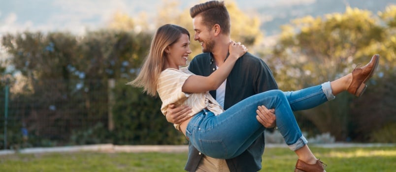 Man carrying his lover
