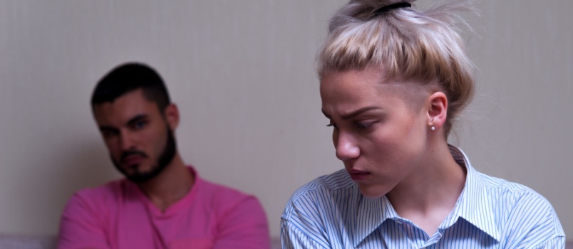 Young couple having relationship problem