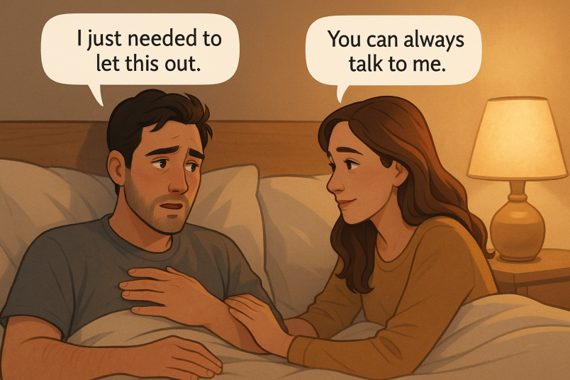 Couple having deep conversation