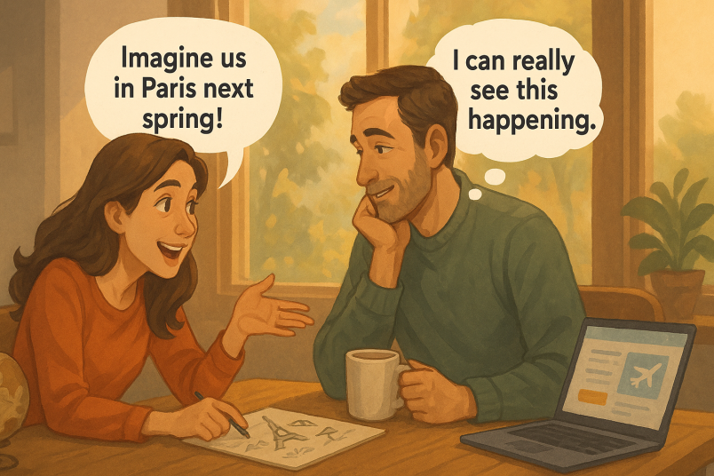 Couple planning future together