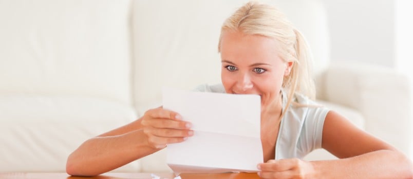 woman reading a love letter
