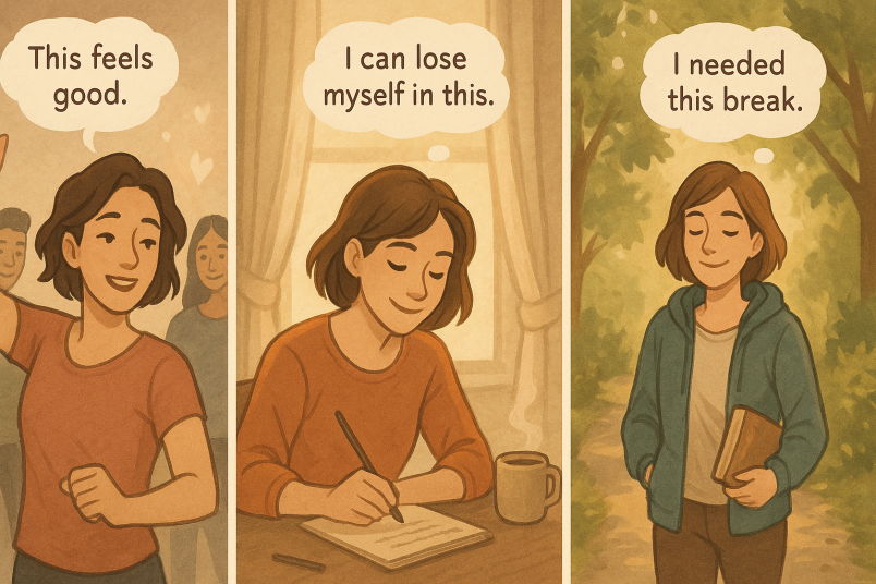 Girl enjoying doing her hobbies