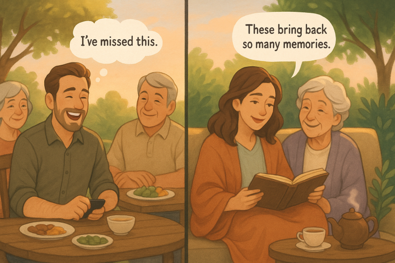 Man and woman spending time with their loved ones