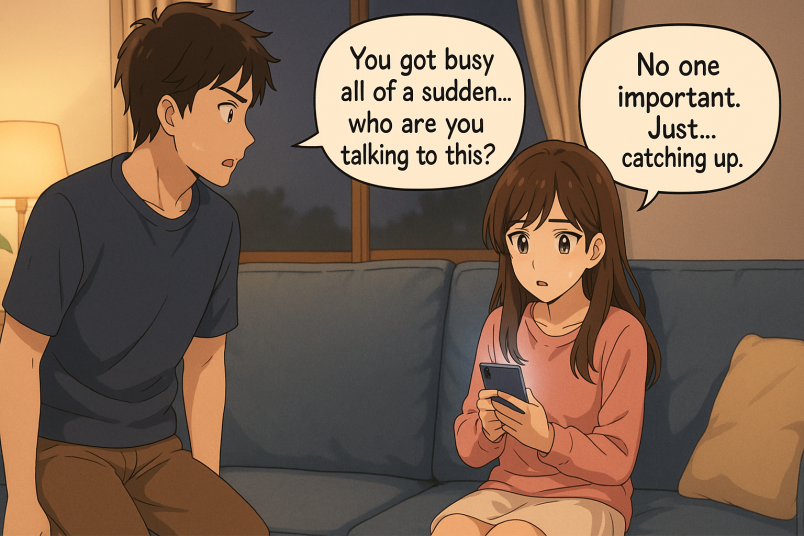 Late-Night Texting on the Couch