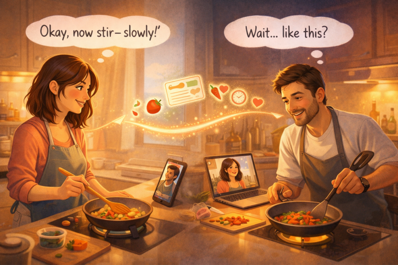 Virtual cooking date