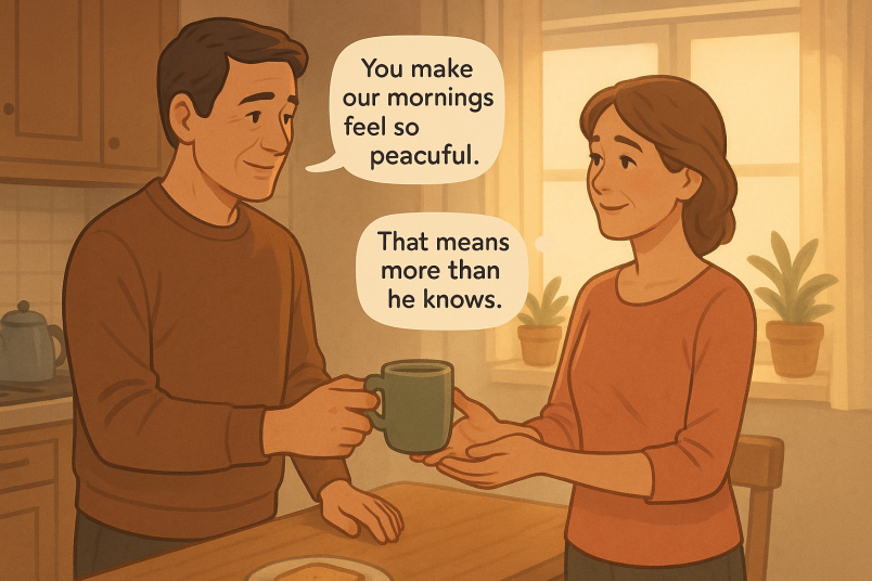 Man complimenting woman