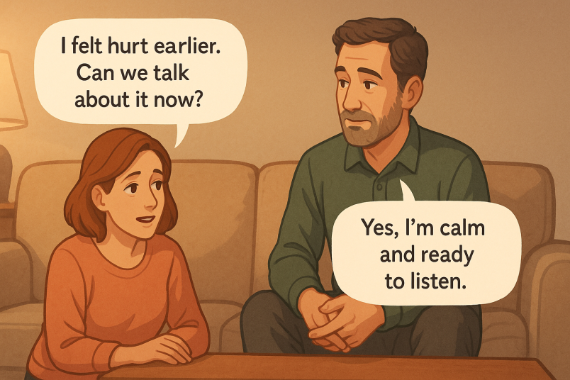 Couple talking after a fight