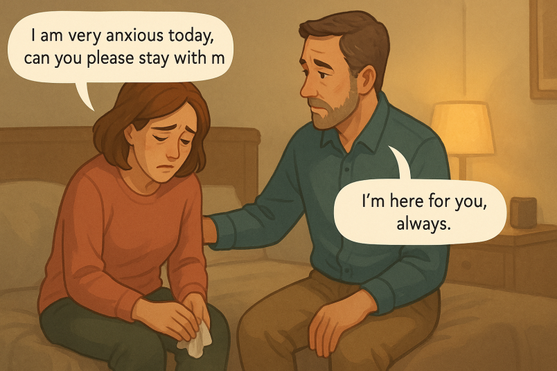 Man supporting his partner