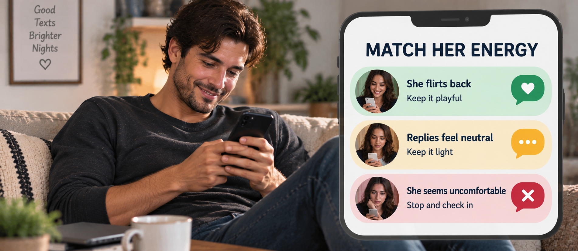 Guía para hacer coincidir los mensajes de sexting con la respuesta de una pareja