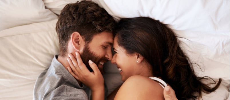 Happy couple romantic moment