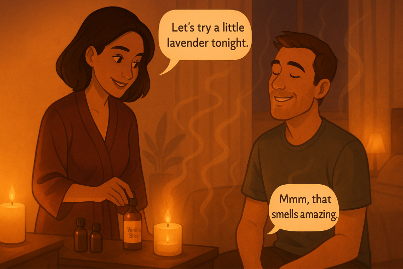 Aromatic candle scene