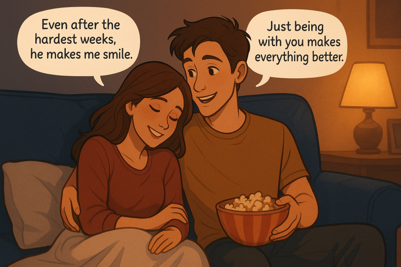 Couple watching movie