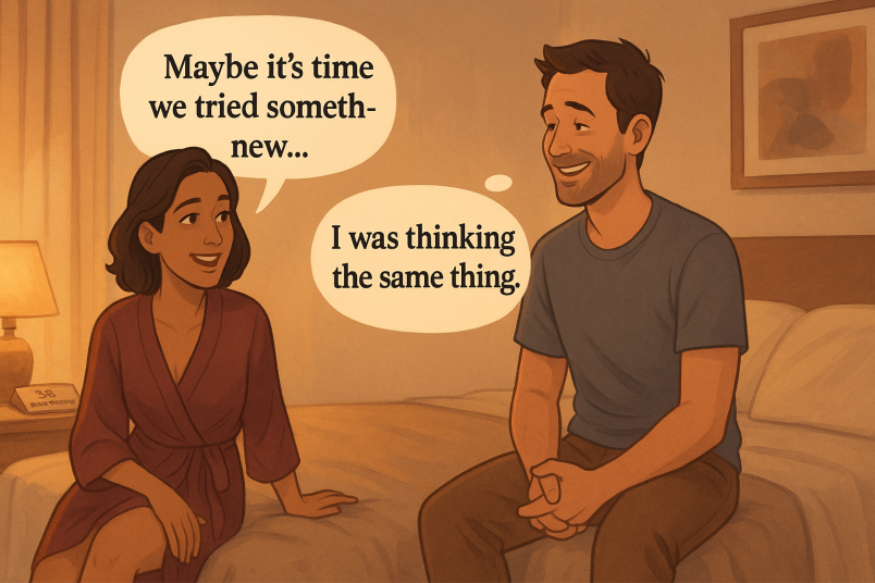 Cozy couple conversation