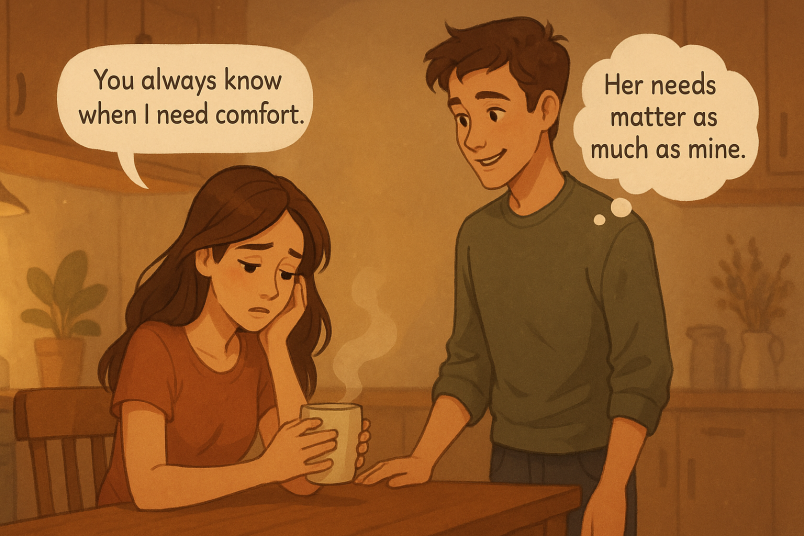 Man being there for his partner