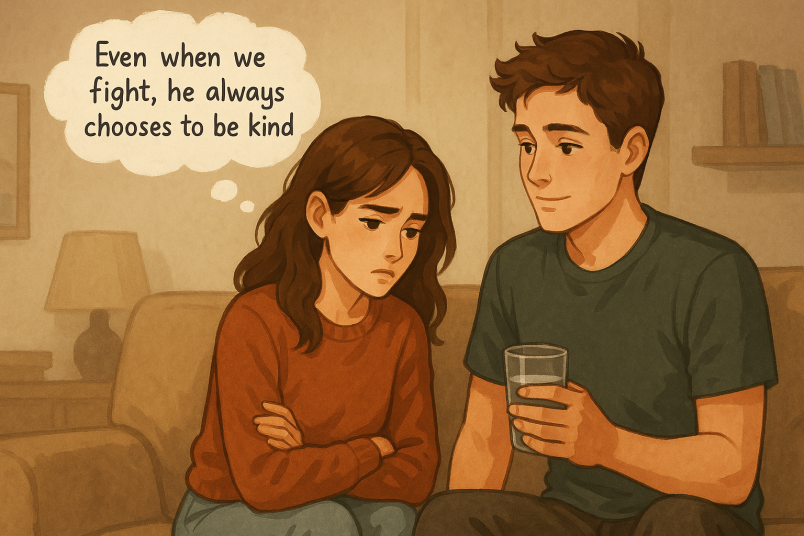 Man taking care of his partner