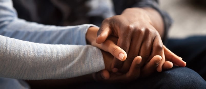 closeup of hands held