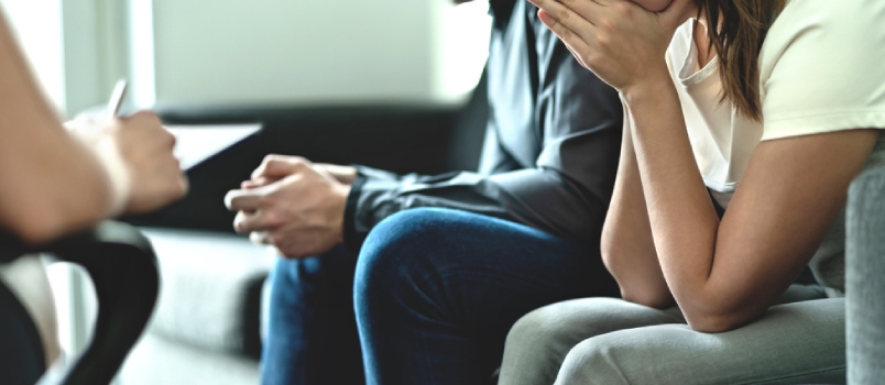 Hopeless and Upset Couple in Therapy