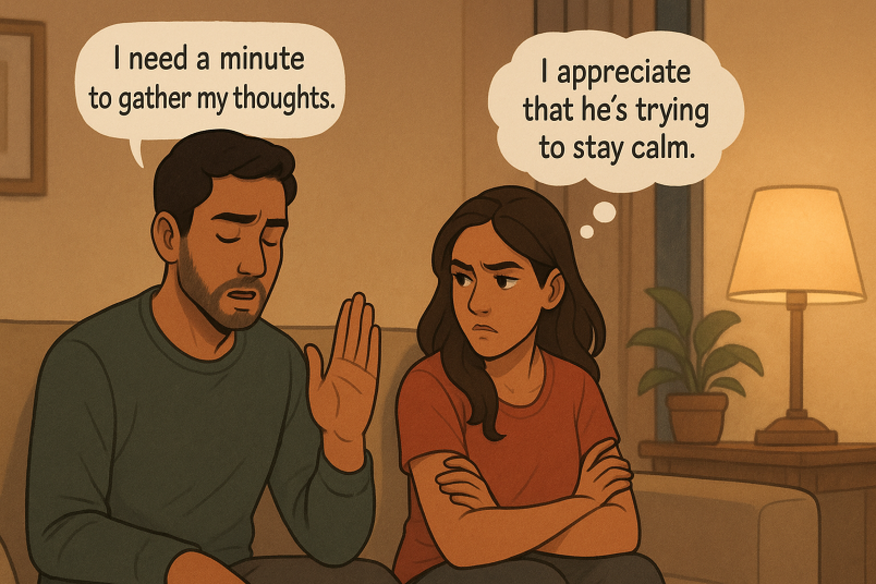 Calm conversation pause