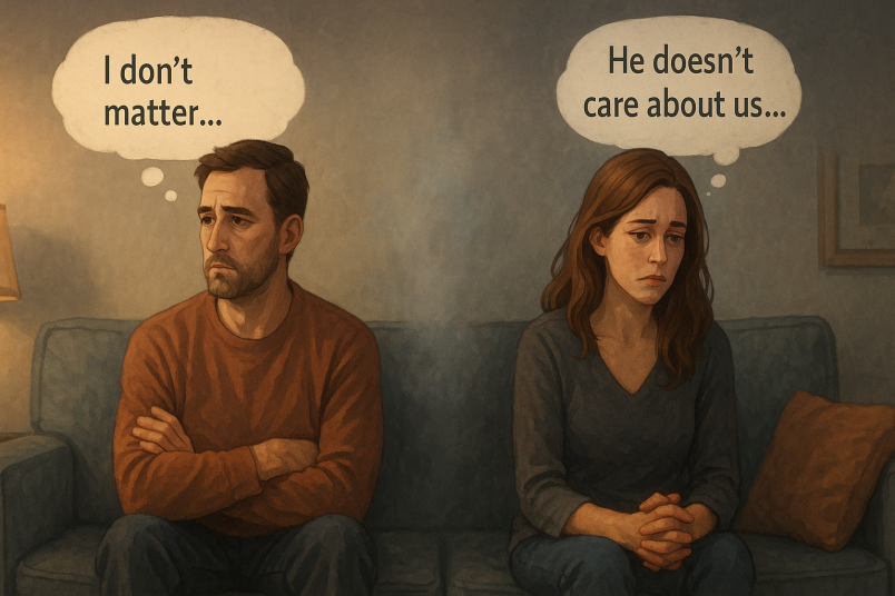 Couple unhappy with each other 