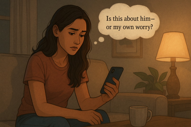 Femme réfléchissant à sa réponse tardive