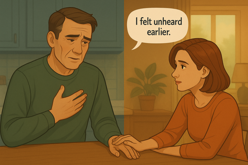 Couple expressing deep feelings