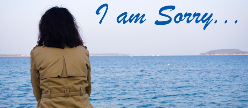 Sad Woman Feeling Lonely Sitting On Beach And Watching Distant Seascape Horizon