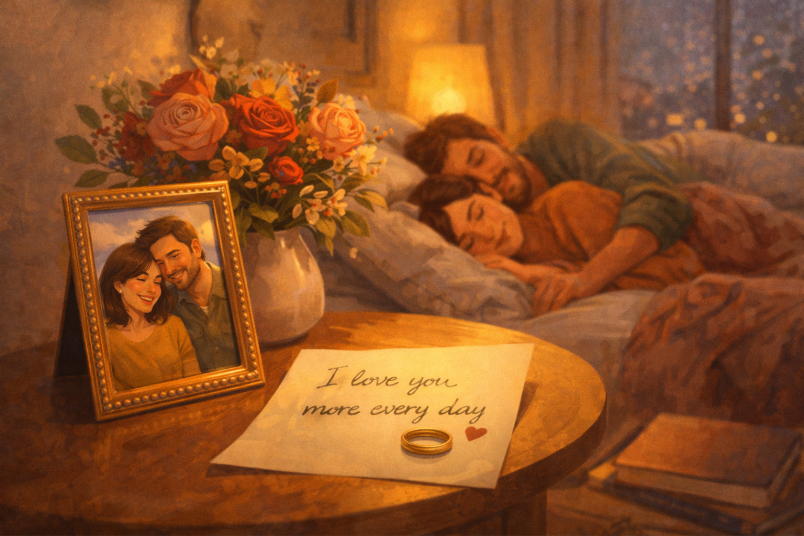 couple loving note gift