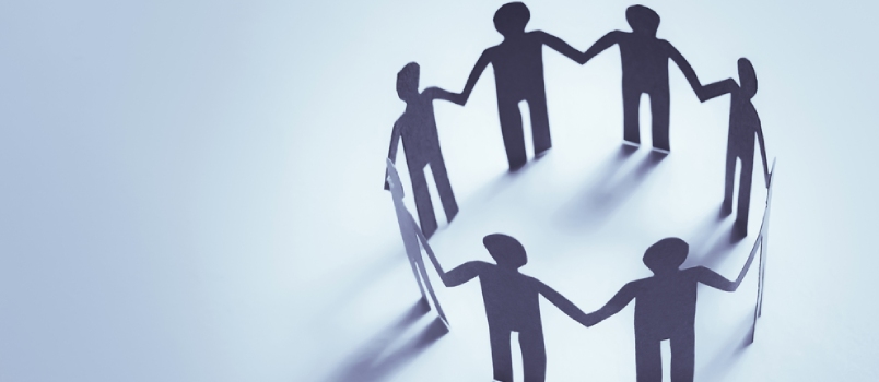 Team Work Show Unity And Solidarity Collaboration Paper Human Doll In Blue Tone