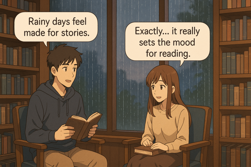 Library Corner on a Rainy Afternoon