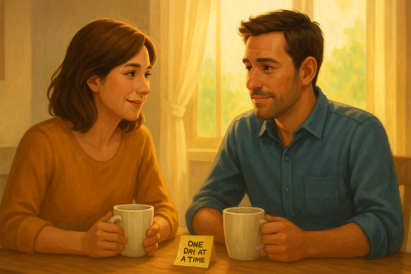 Couple talking to each other