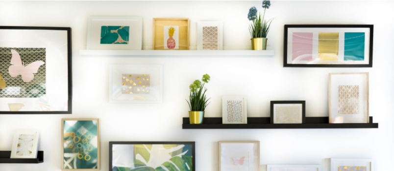 Assorted-color Framed Paintings On The Wall