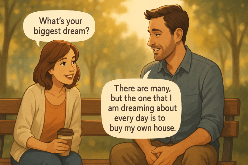 Woman asking about biggest dream